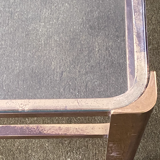 glass and brass table