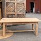 Large antique farmhouse table in raw solid oak.