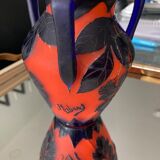 Art nouveau glass paste vase