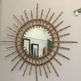 Rattan sun mirror