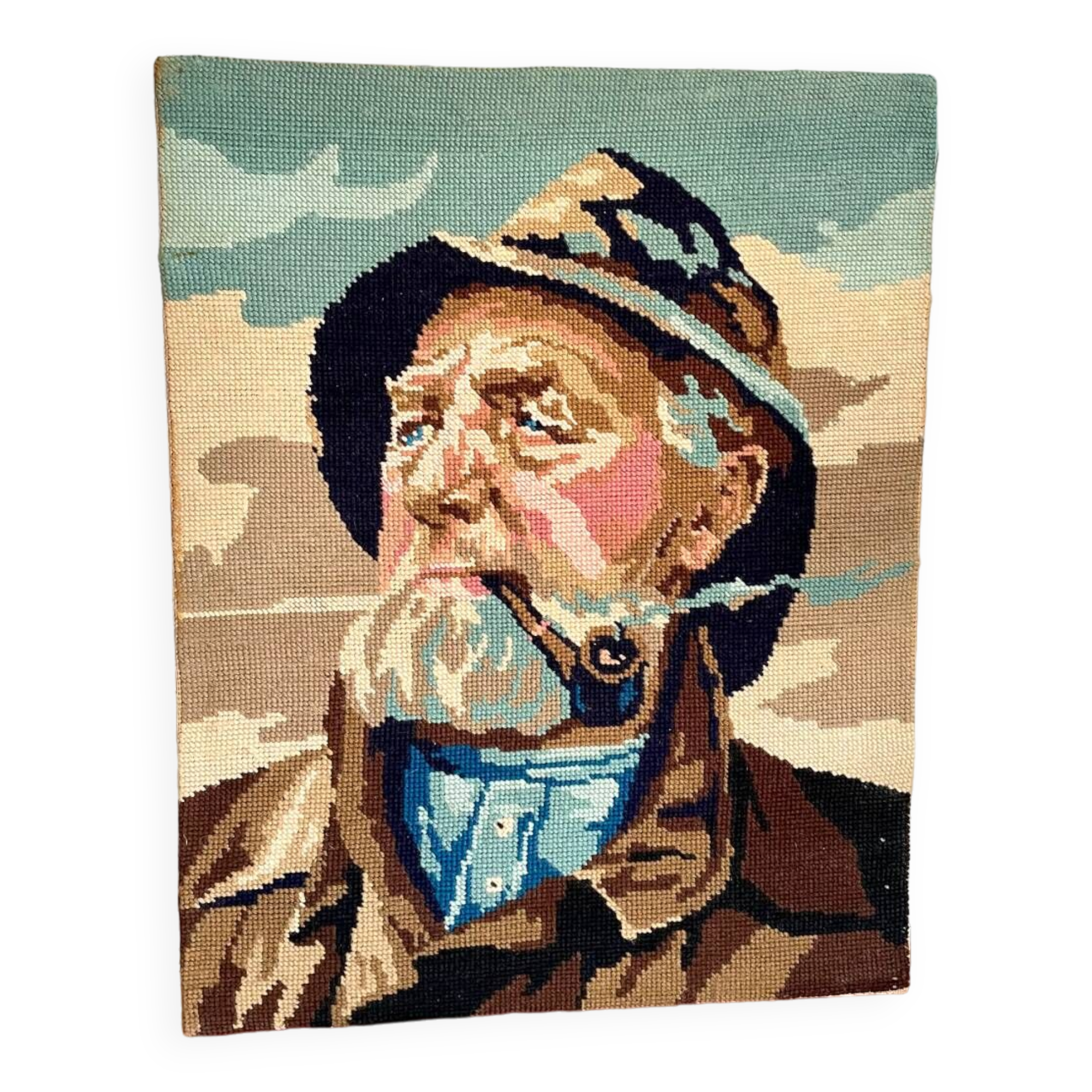 Vintage canvas 1970 The Fisherman by Haerendel
