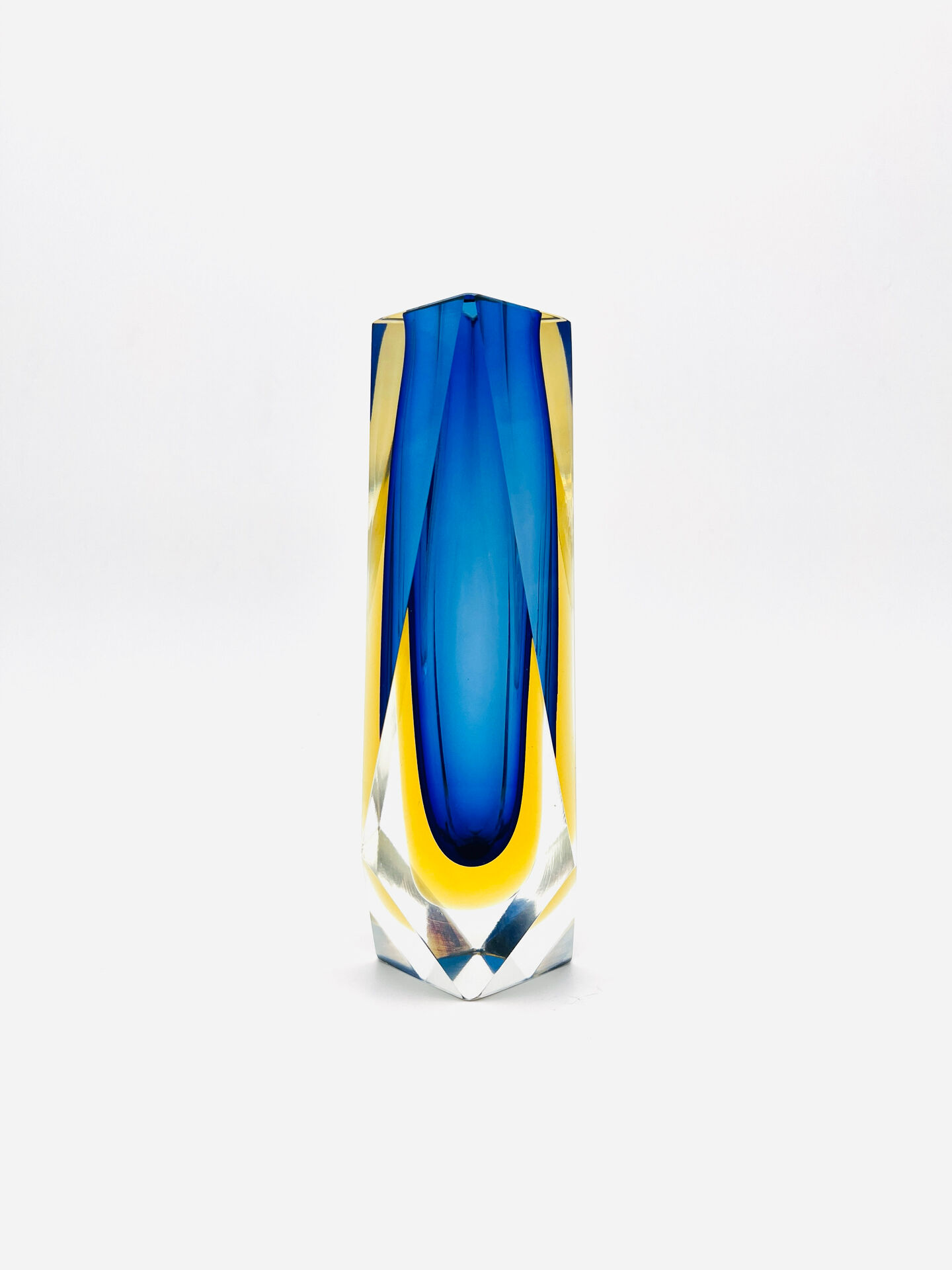 Flavio Poli vase for Seguso - Sommerso - Murano - Blue & Amber