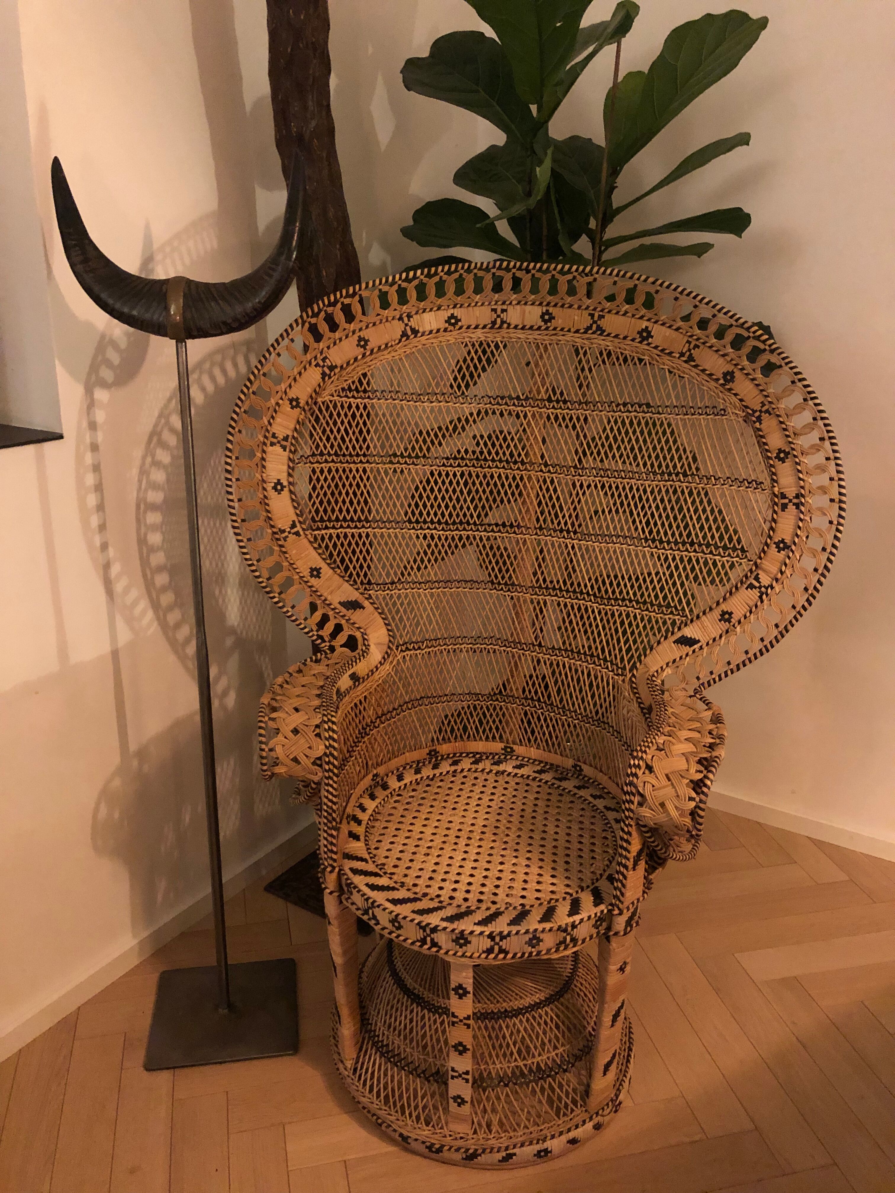 Armchair Emmanuelle vintage rattan