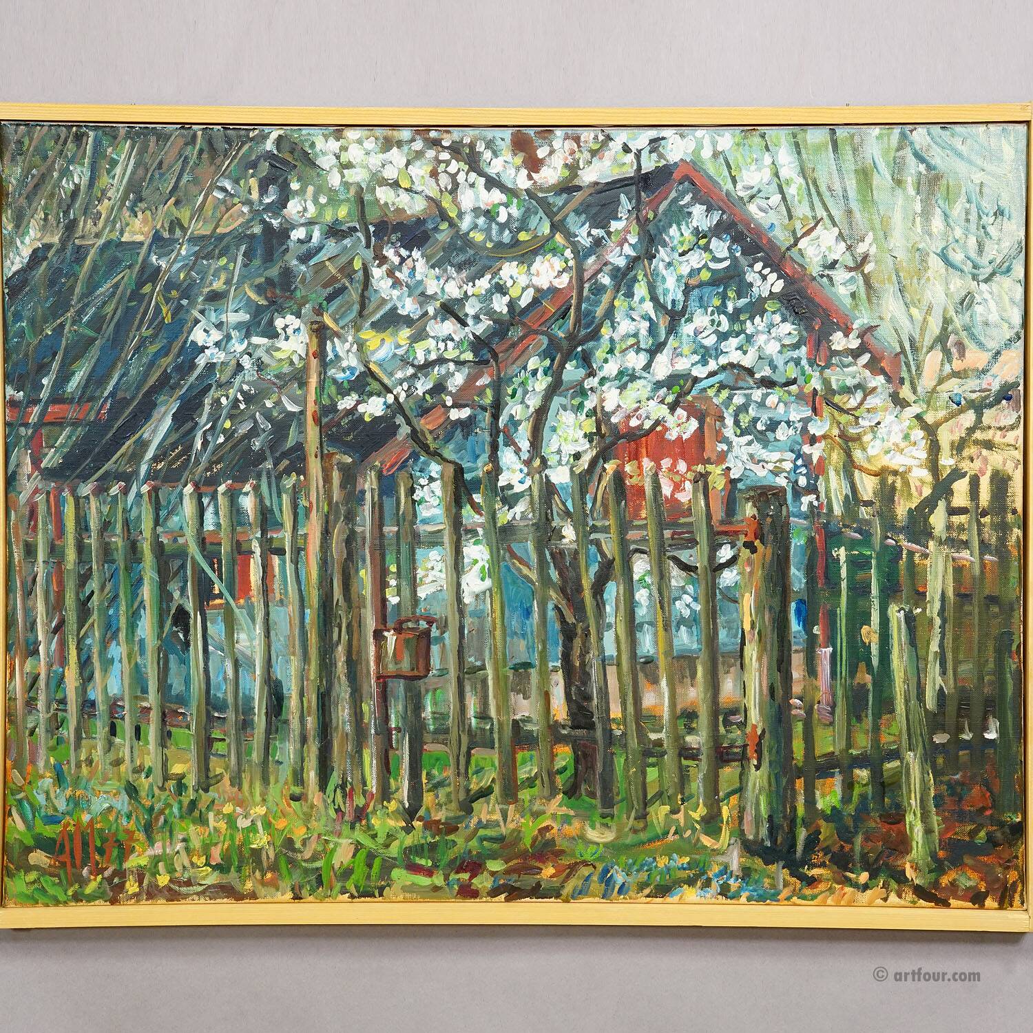 Cottage in Geilertshausen, 1977 – Oil painting by Alexander Michael