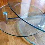 Table basse en verre design transparente et transformable
