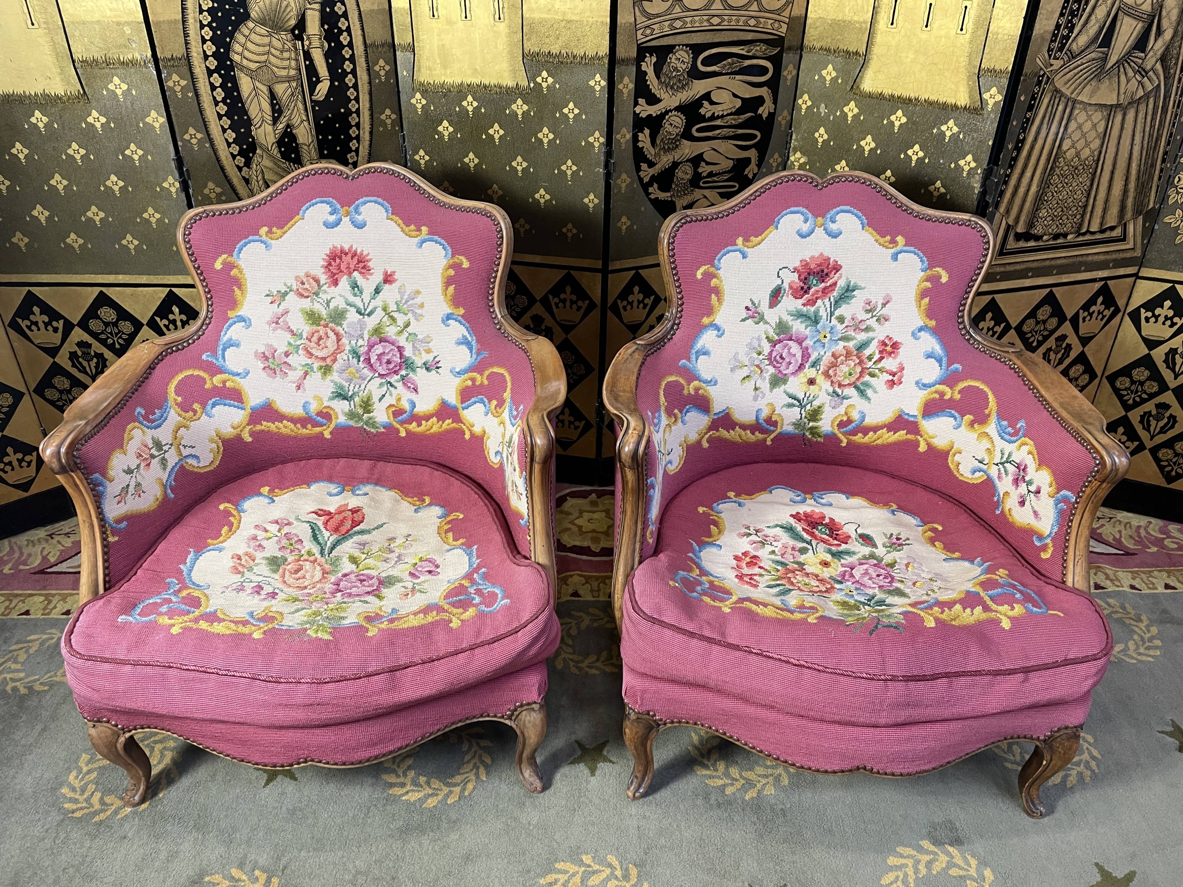 Pair of armchairs Louis XV style