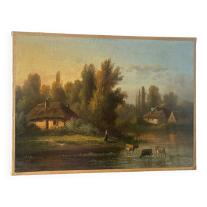 Paysage signé du XIXeme