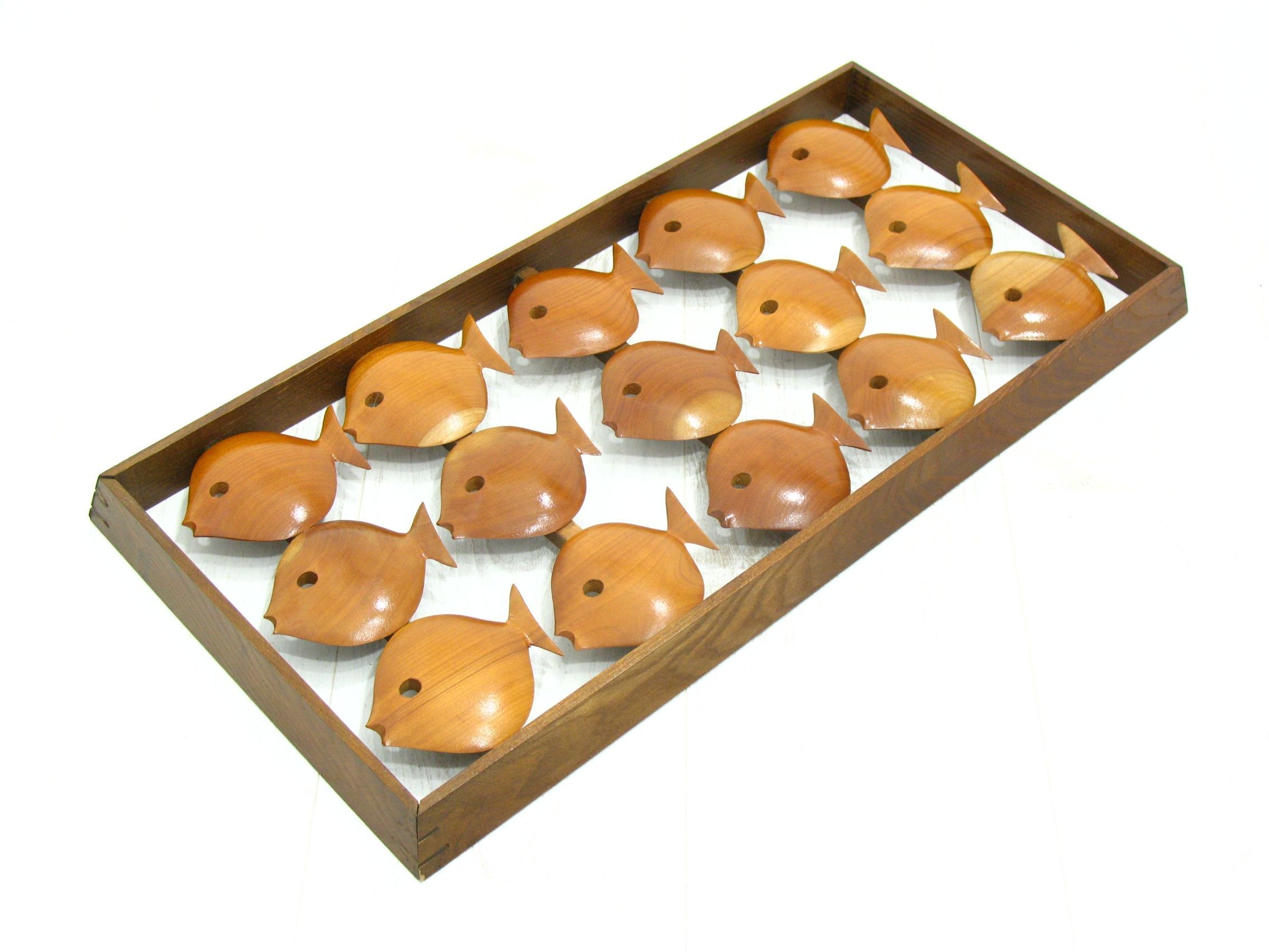 Wall decoration in teak 70's Denmark