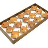 Wall decoration in teak 70's Denmark