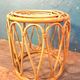 Tabouret bambou & rotin 1960s