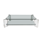 70's vintage glass and Plexiglas coffee table