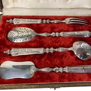 Four-piece silver-plated confectionery set, late 19th century