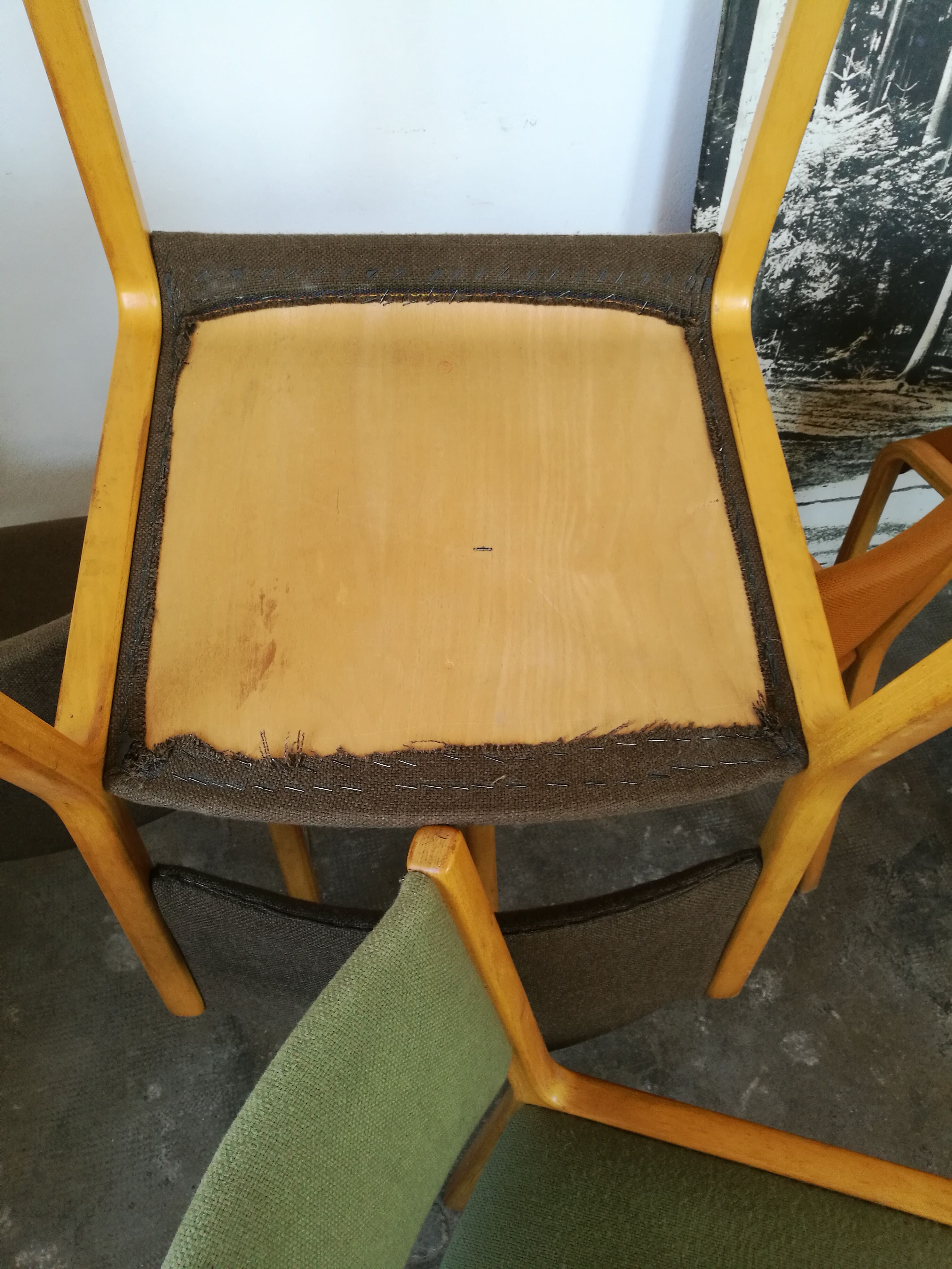 Set de 6 chaises scandinave plywood