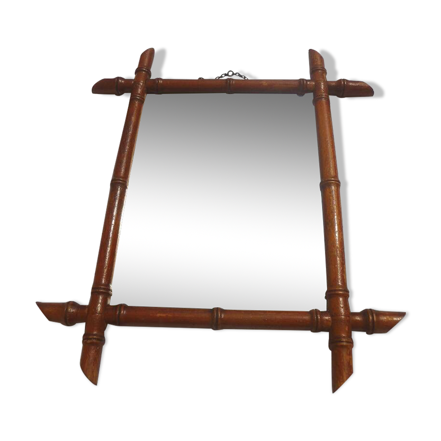 vintage bamboo-style wood mirror