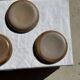 Set of 6 handmade ceramic deep plates in glazed beige D19.5 H4