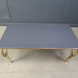 Vintage brass swan coffee table, 1970s