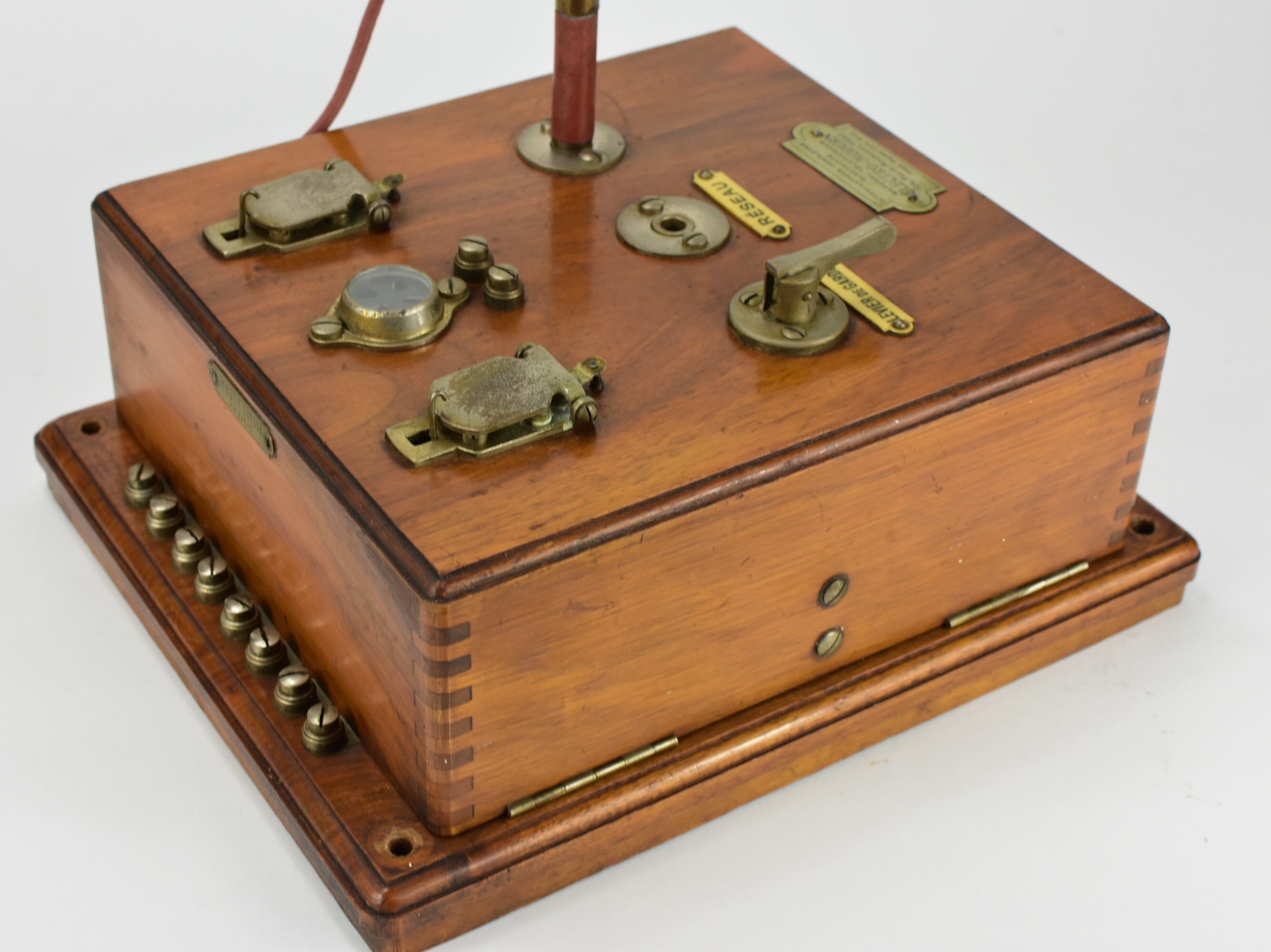 Wooden telephone communication block