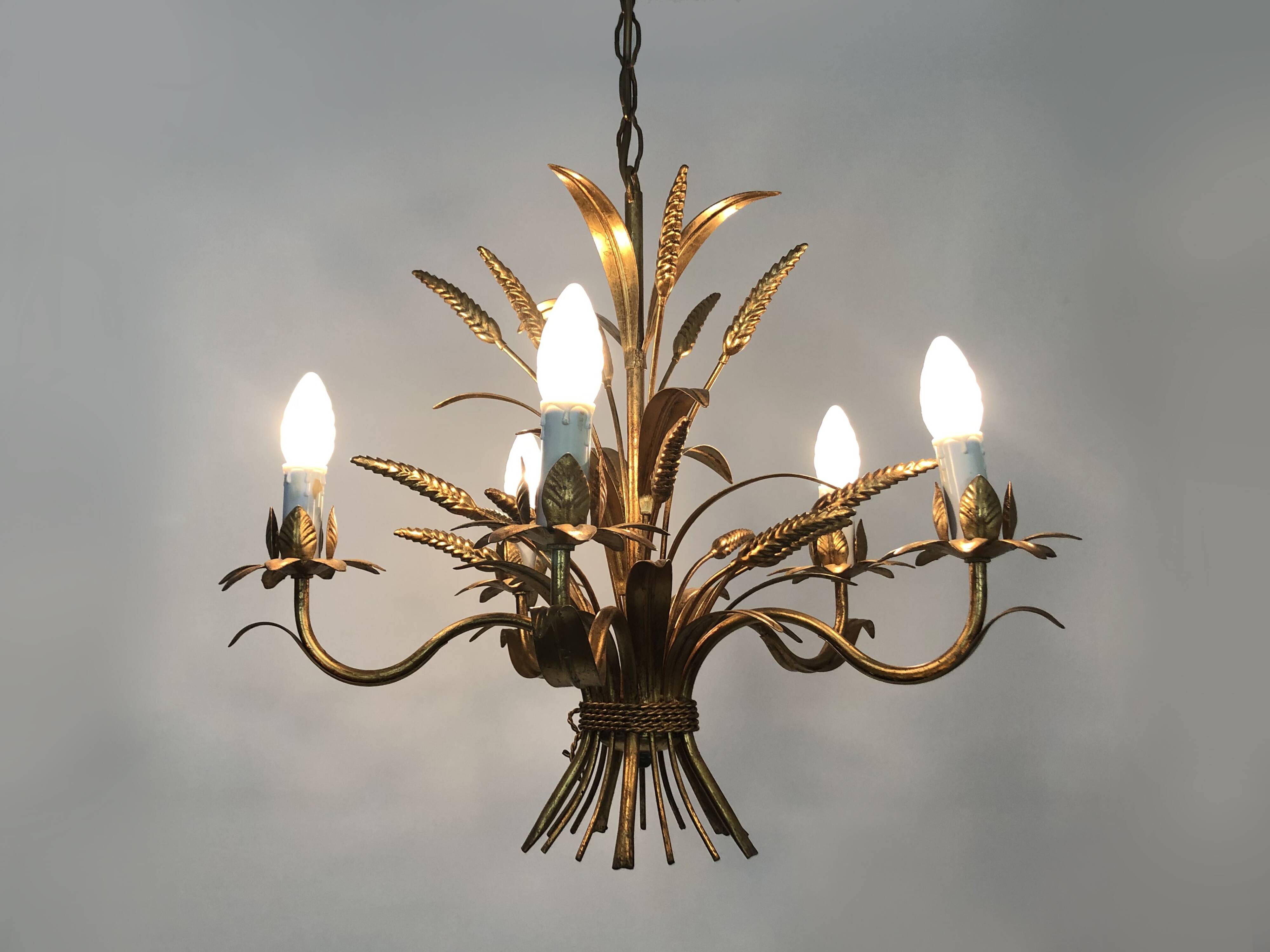 Plafonnier vintage en métal doré plafonnier épis de blé ... - eBay