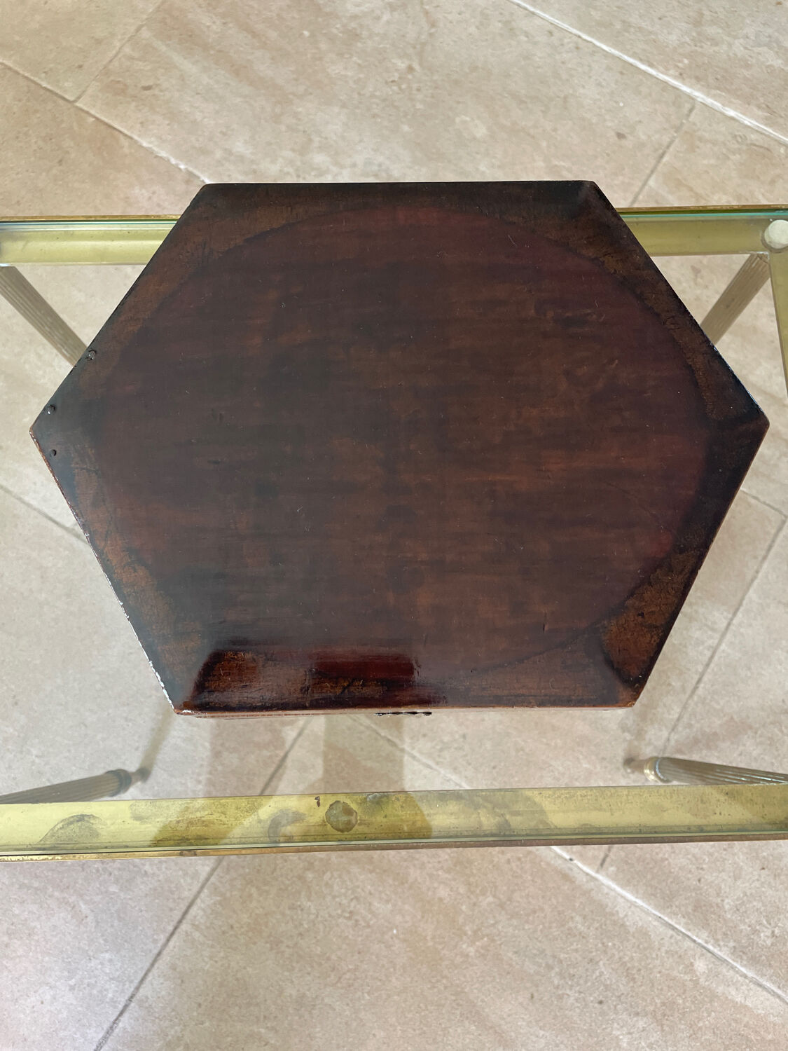 Old varnished wooden box