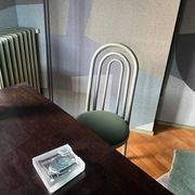 Sculptural "Arches" chair, Italian collectible, Memphis style, decorative dining