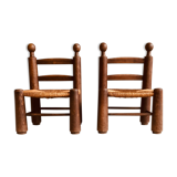 Pair of low-mulched chairs country spirit 1960