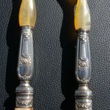 Carving Set + Salad Server Horn and Stainless Steel