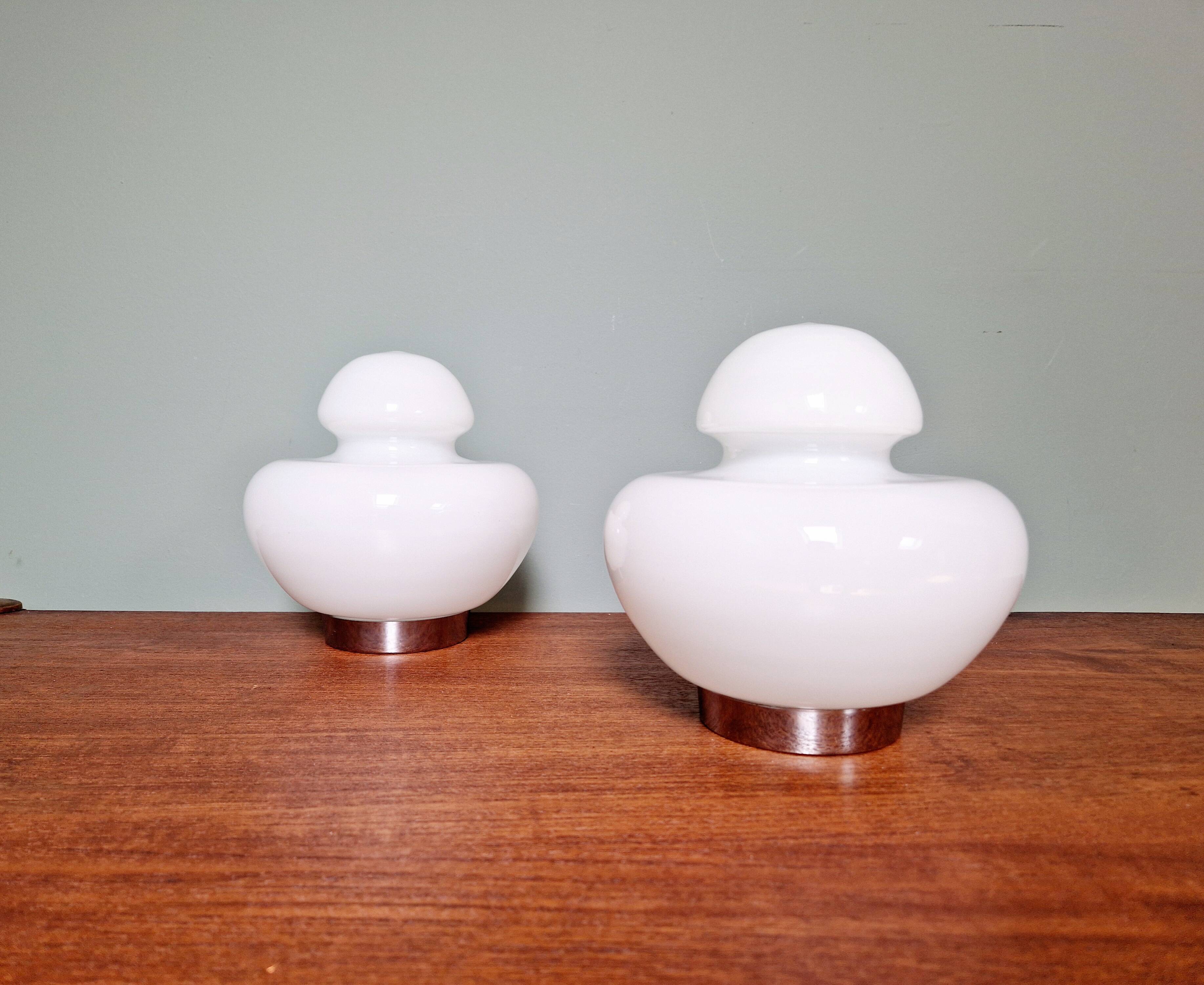 Space Age table lamp in white opaline, 1970s