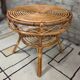 Vintage round side table in rattan – 1960s/70s