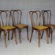 4 Thonet Mundus N°A 48 caned bistro chairs 1930