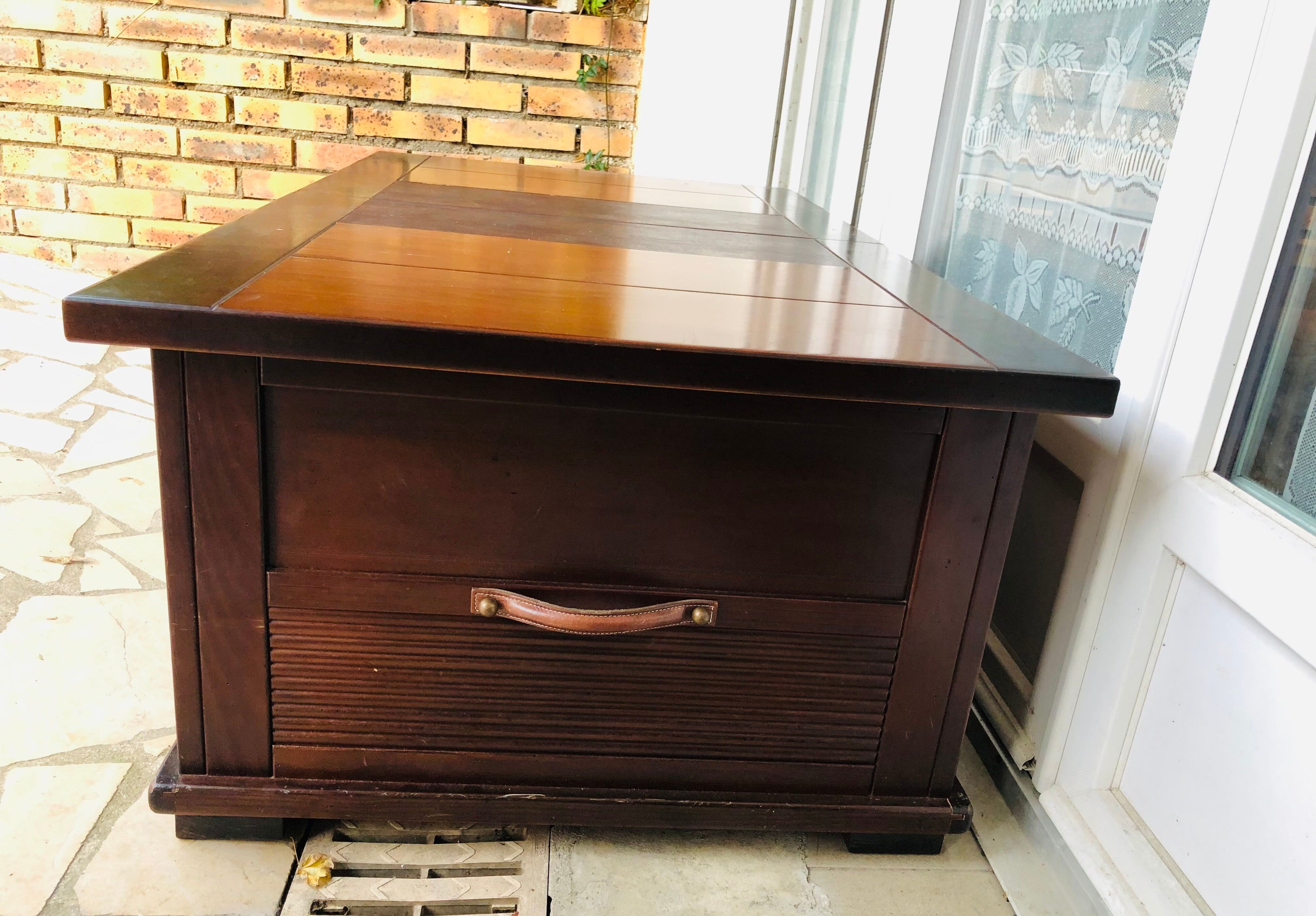 Wooden coffee table with interior niche