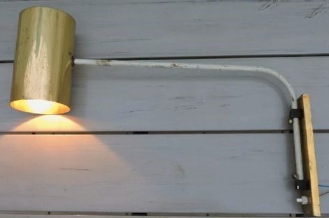 Lampe applique tuyau rotule vintage 1950 laiton