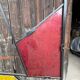 Mid-century modern geometric room divider with textured coloured glass, 1970s–1980s