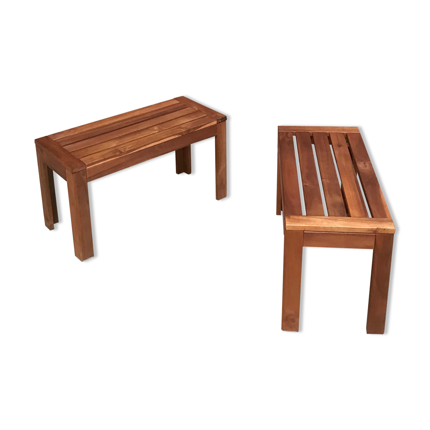 Pair of teak benches