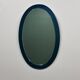 Rare pair of Italian blue oval mirrors, attributed to Cristal Arte, 1970s