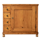 Antique Pine Biedermeier Cabinet with Four Drawers