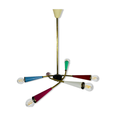 Lustre Arredoluce Spoutnik en laiton années 1950