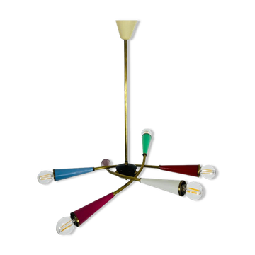 Lustre Arredoluce Spoutnik en laiton années 1950