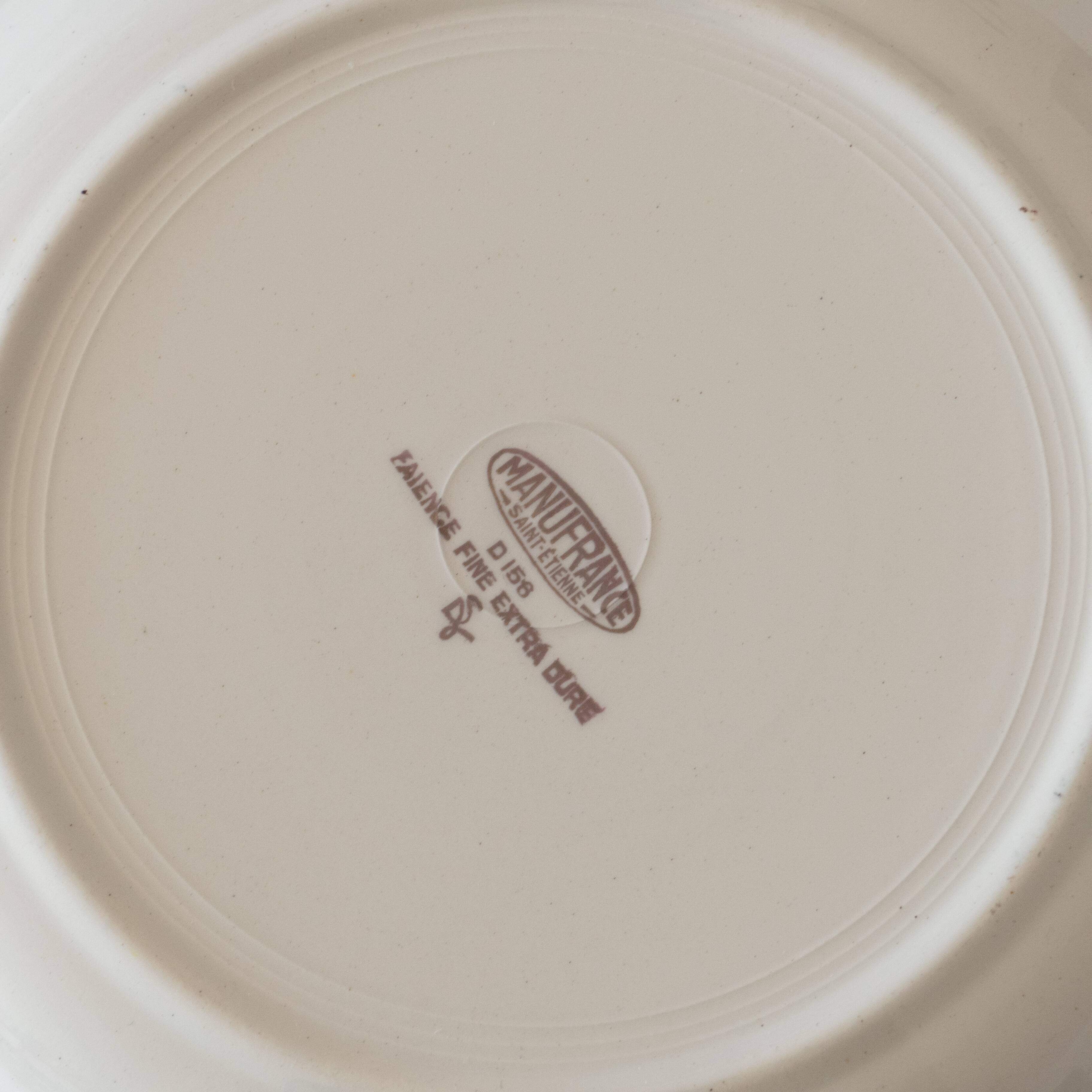 6 antique plates in fine earthenware St Étienne