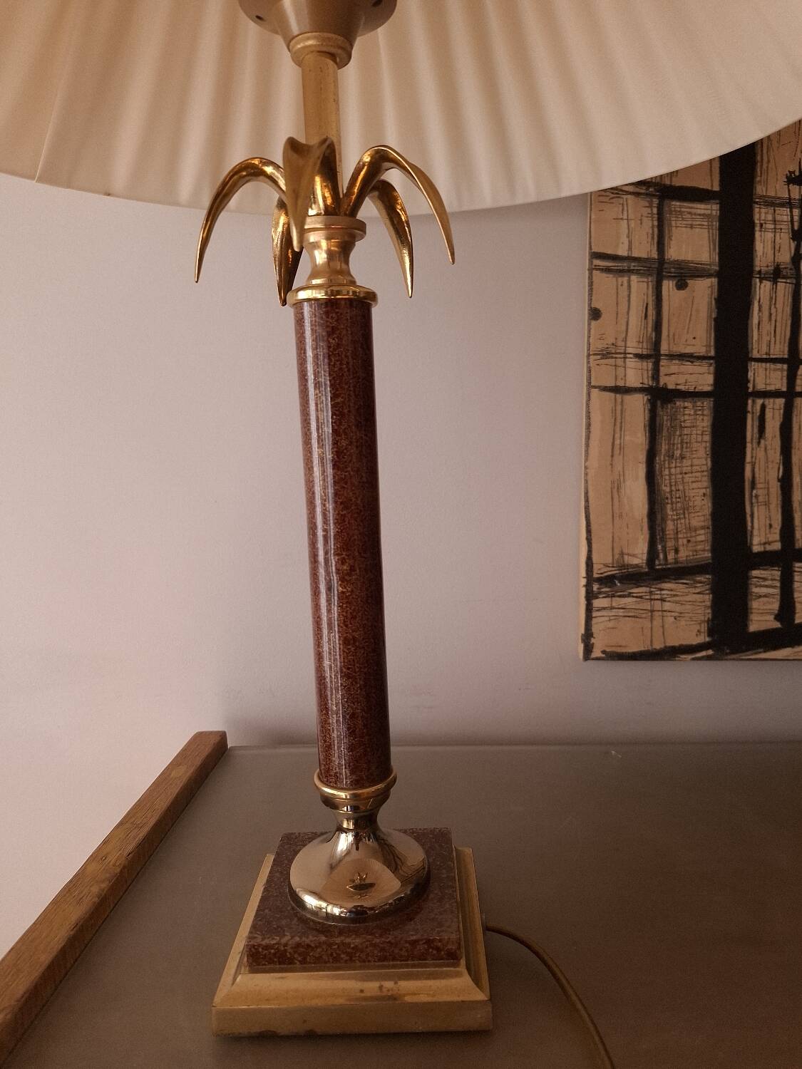 80's tortoiseshell palm tree lamp