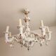 Large hand-painted gilded chandelier mangani ceramiche porcelain