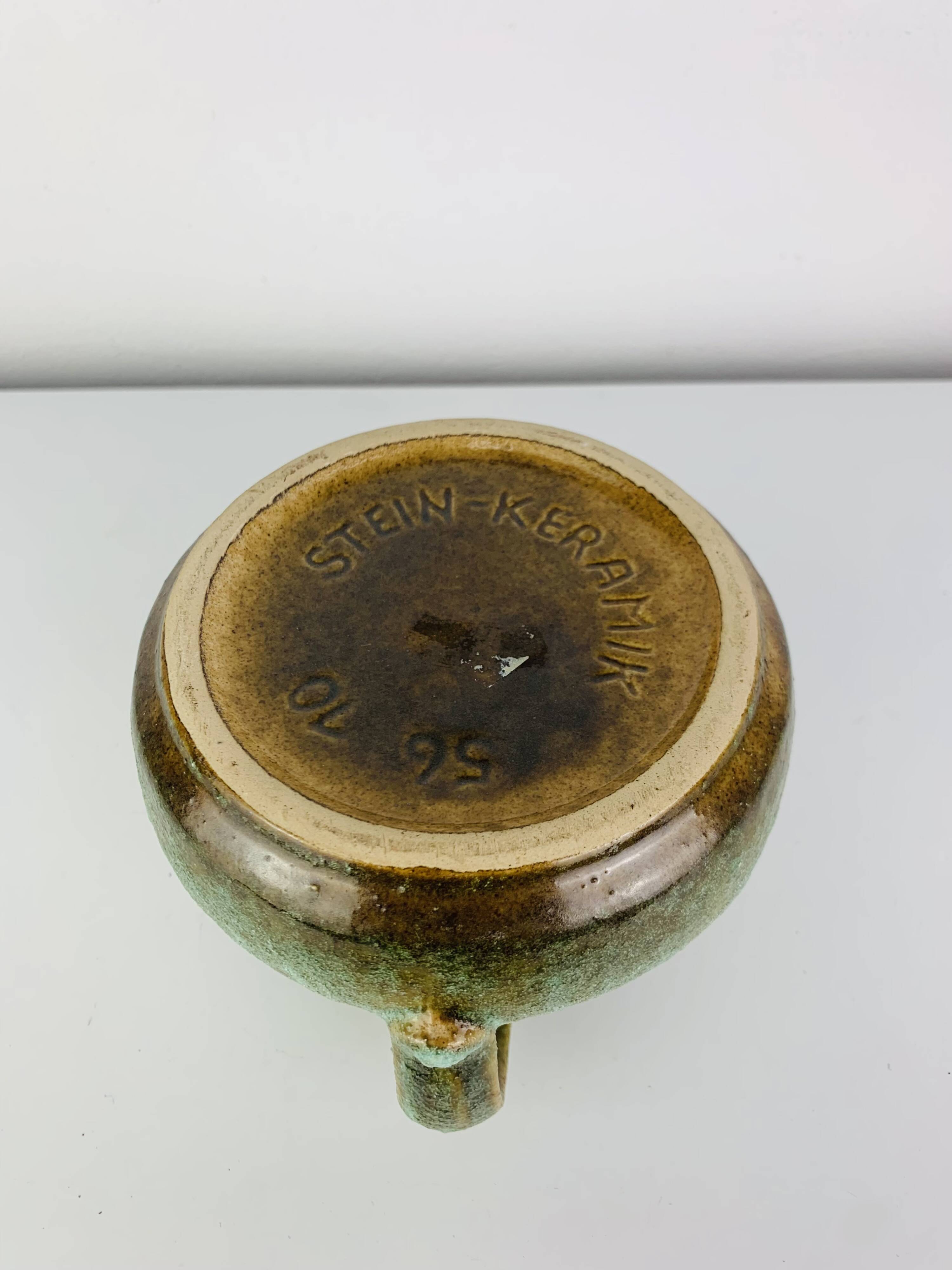 Vase céramique vert West Germany, Stein Keramik, années 60, vintage
