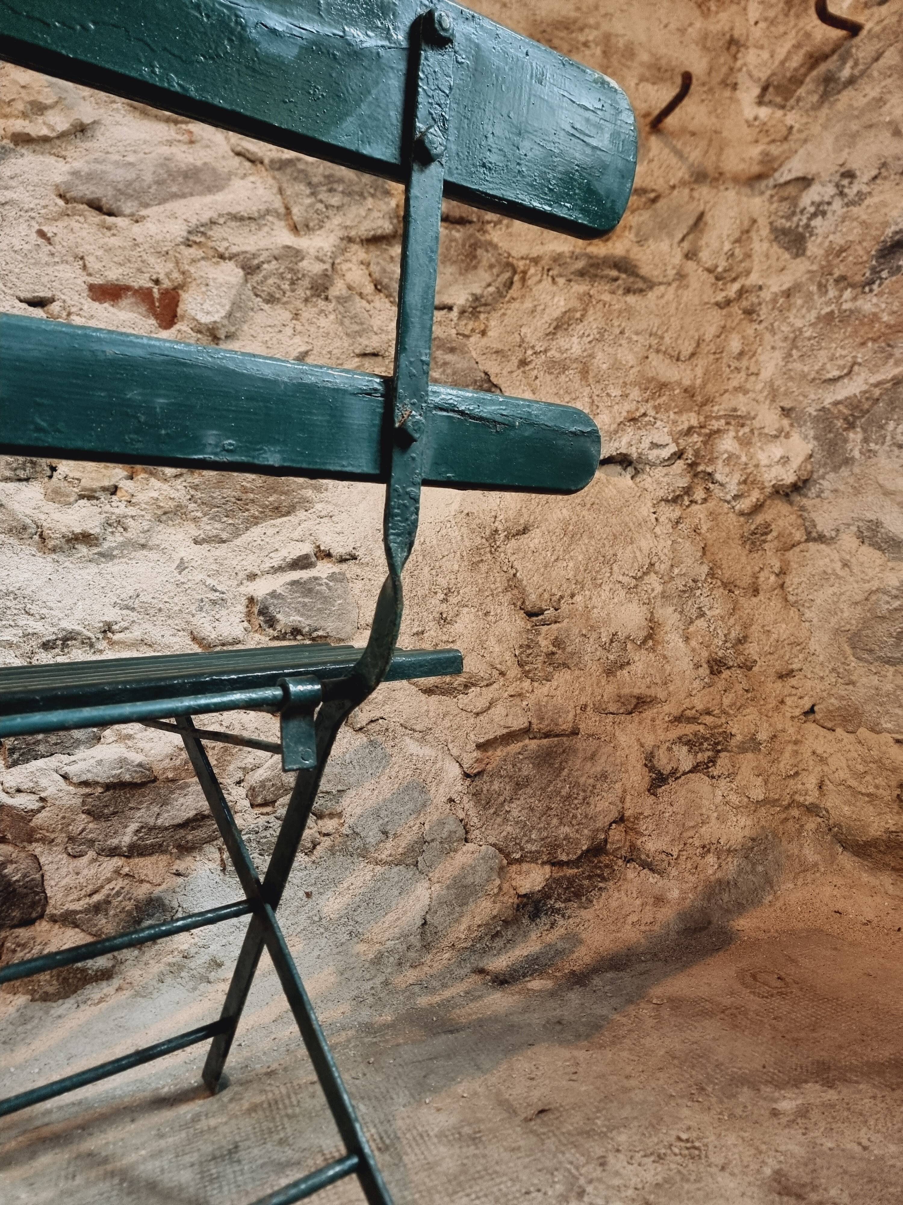 Antique folding garden bench – France – 1930s