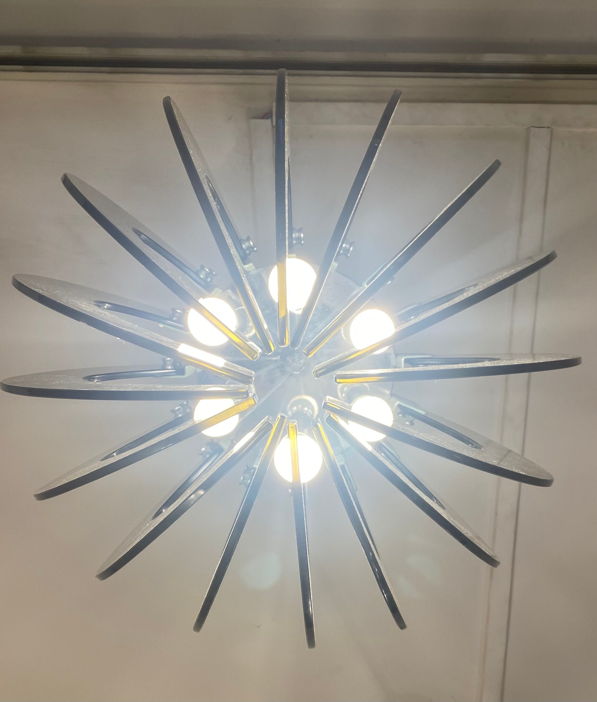 Pair of smoked glass suspensions - 70s