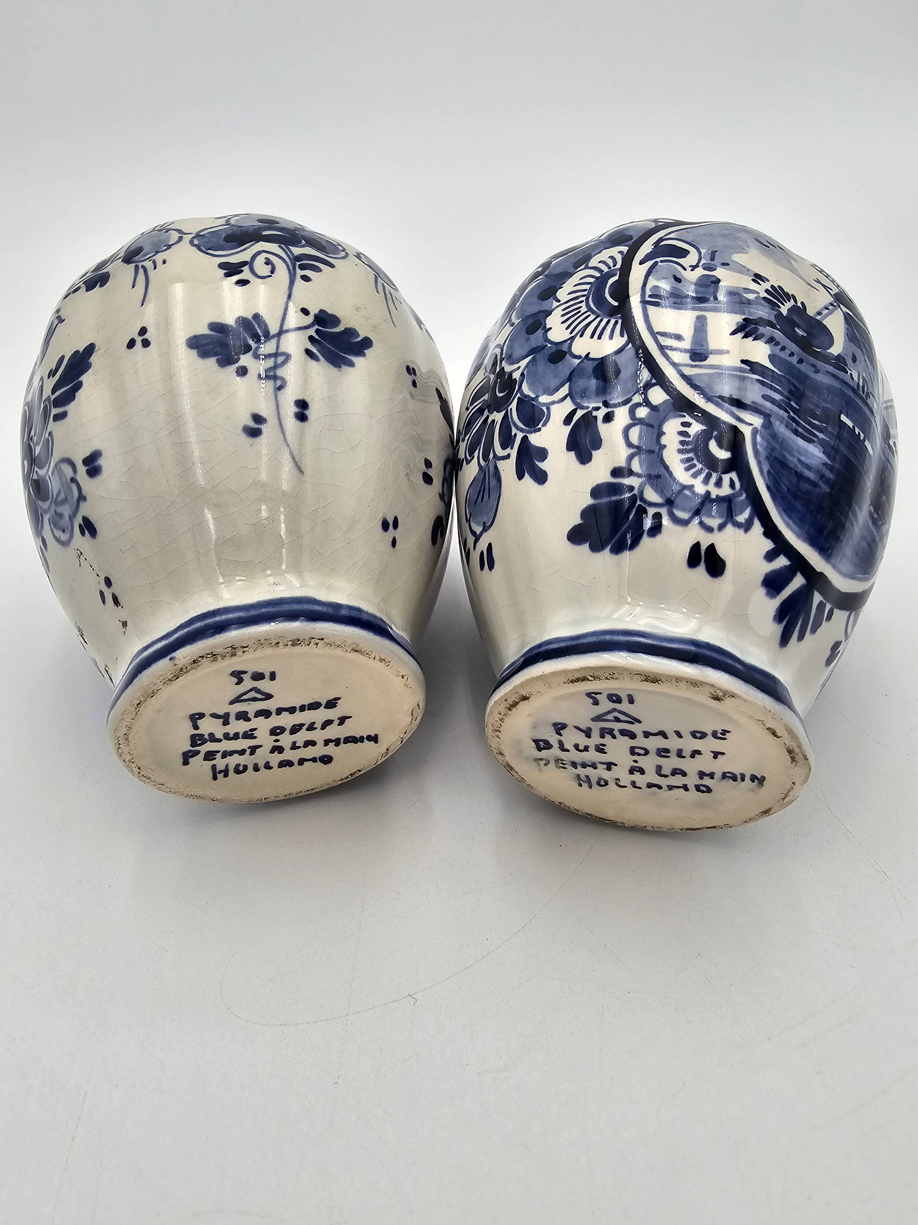 Pair of Delft vases