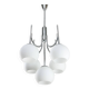 Vintage Italian Chrome and Opaline Chandelier, 1970s