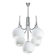 Vintage Italian Chrome and Opaline Chandelier, 1970s