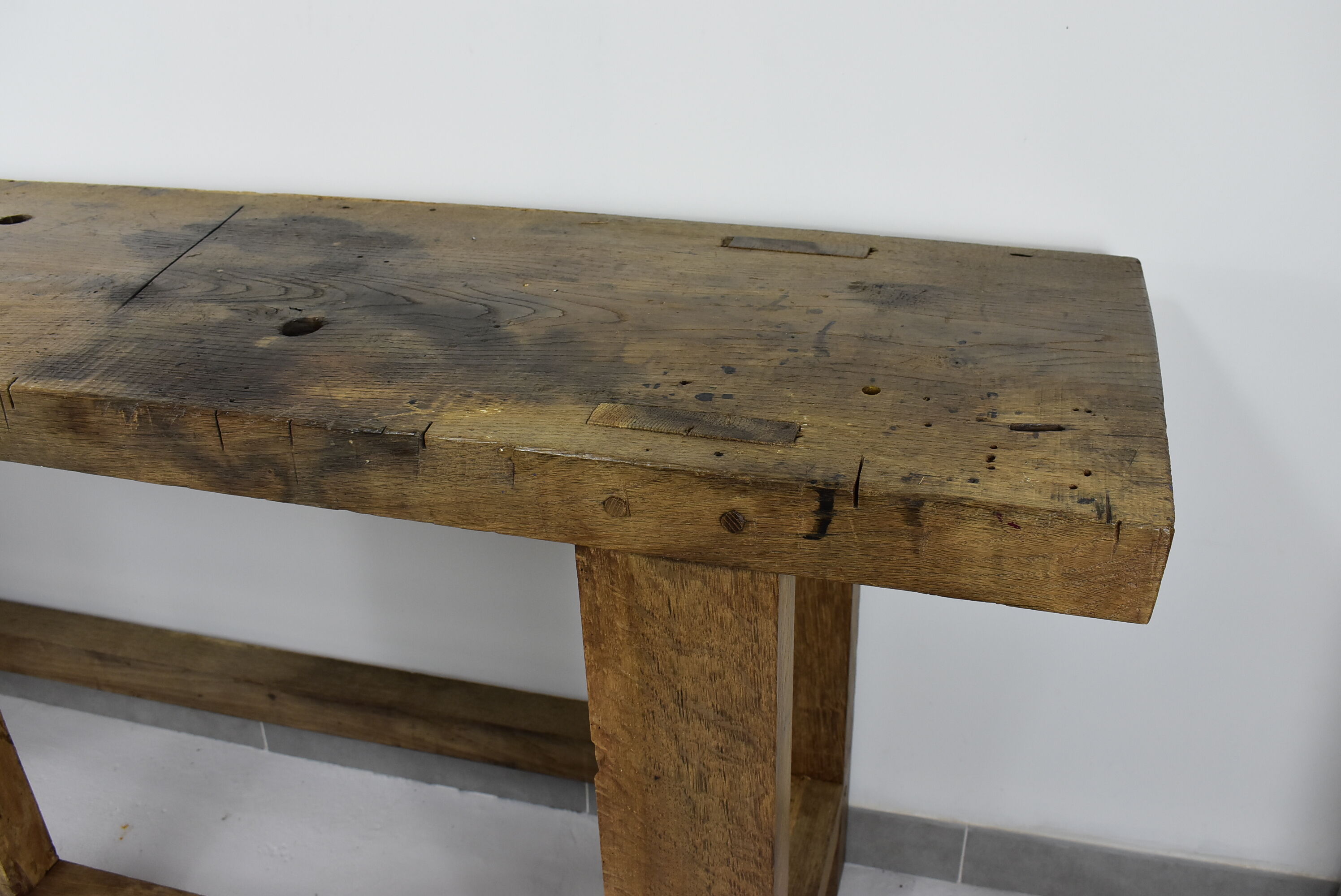 Former oak carpenter's workbench