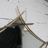 Sculptural mirror with two-tone gilded arches, France, 1970s, 95 x 133 cm