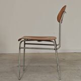 Set of 8 metal and wood school chairs  
Former Czechoslovakia 1960