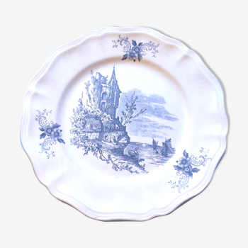 Plate Sarreguemines décor Surrey